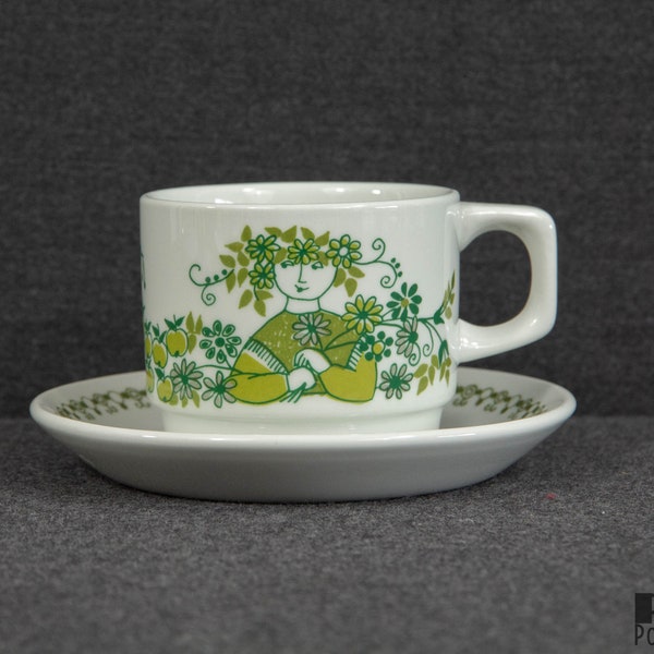 A Figgjo Flint Norway Turi Design Market Coffee Cup and Saucer