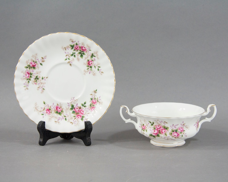 Soup Cup and Saucer /'Lavender Rose/' Royal Albert