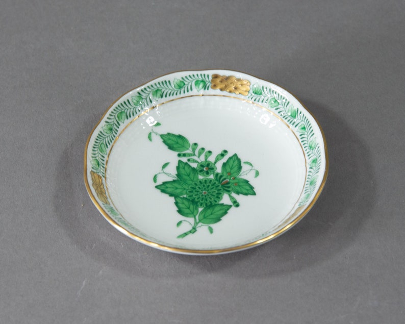Butter Pat Apponyi Chinese Bouquet Green Herend Hungary