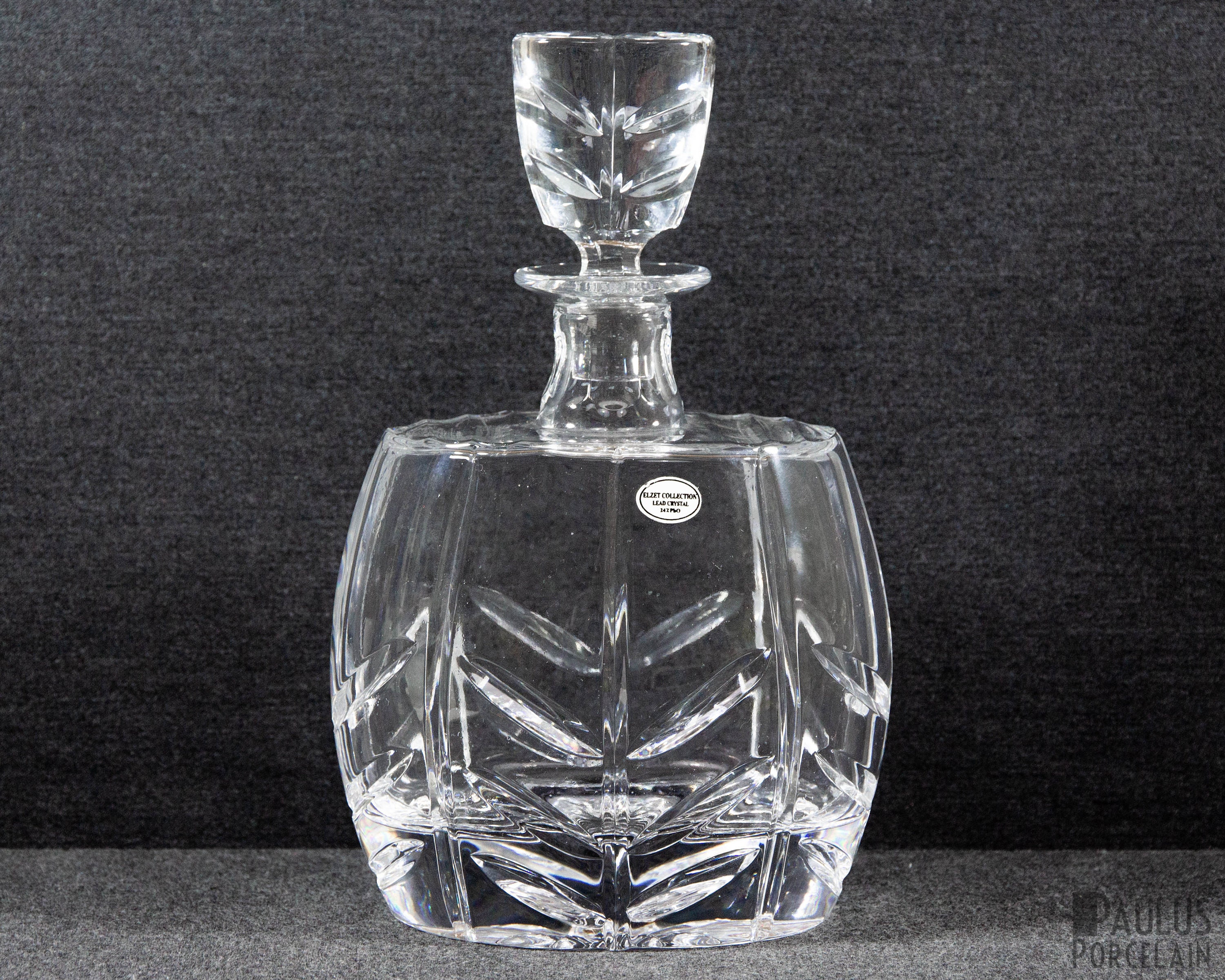 A Beautiful Vintage Clear Cut Crystal Large Carafe or Decanter, Elzet  Collection 