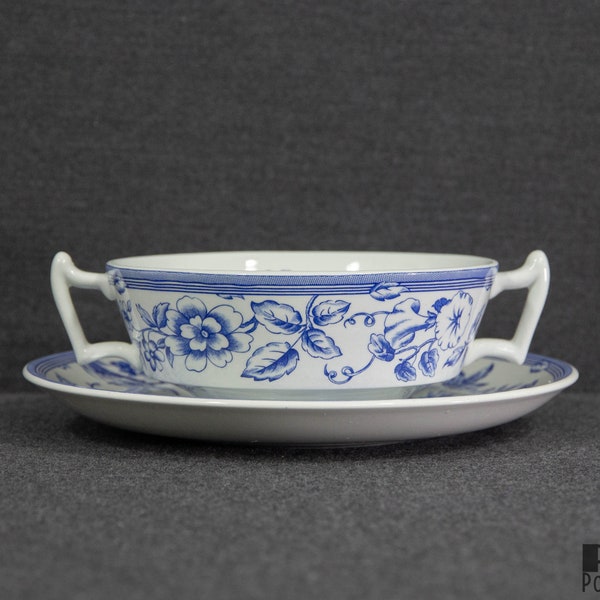 A Spode 'Clifton S3418' (this pattern is specially made for Laura Ashley) Soup Cup and Saucer