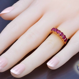 Natural Ruby Ring, Solid 14k Yellow Gold image 5