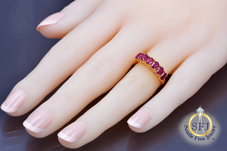 Natural Ruby Ring, Solid 14k Yellow Gold image 5