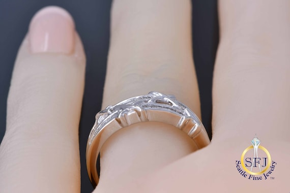 Diamond XOX White Gold Band Ring - image 7