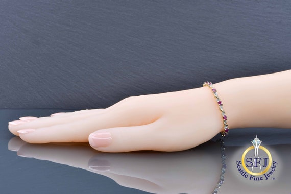 Ruby and Diamond Restored Vintage Bracelet, Solid… - image 2