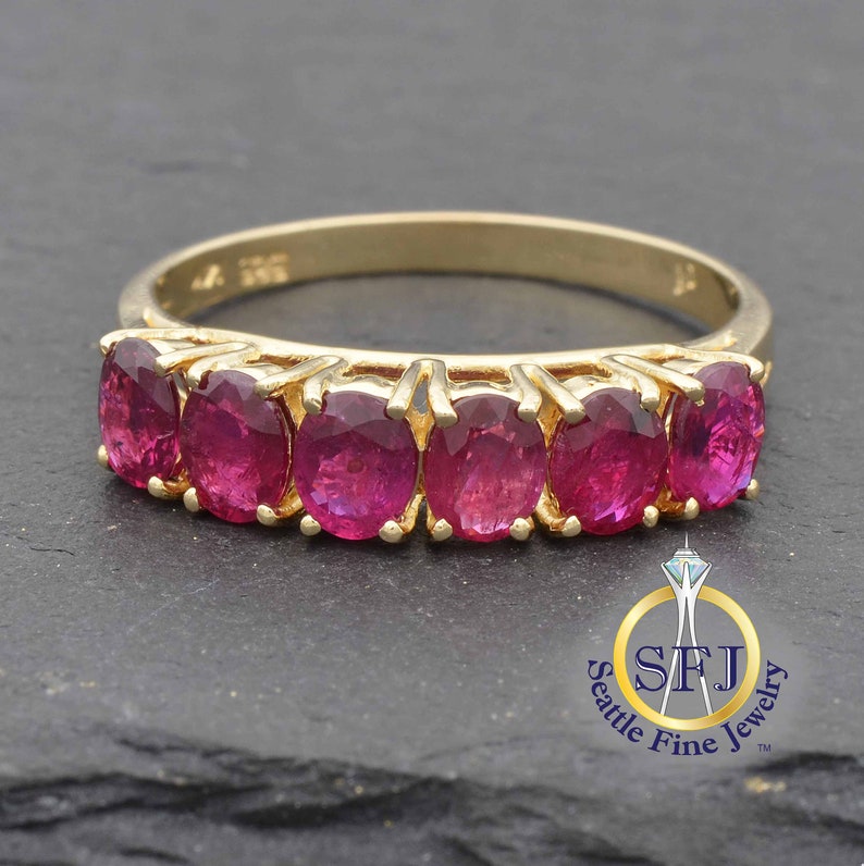 Natural Ruby Ring, Solid 14k Yellow Gold image 1