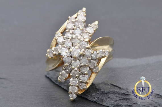 Diamond Cluster Starburst Snowflake Restored Vint… - image 9