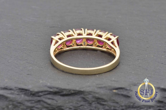 Natural Ruby Ring, Solid 14k Yellow Gold - image 4