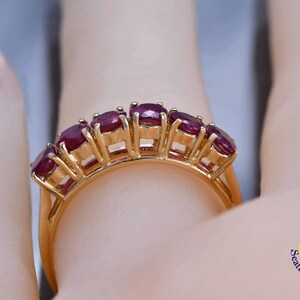 Natural Ruby Ring, Solid 14k Yellow Gold image 7