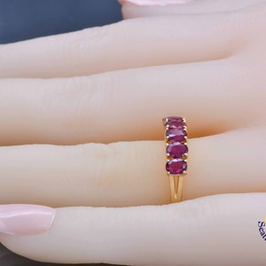 Natural Ruby Ring, Solid 14k Yellow Gold image 6