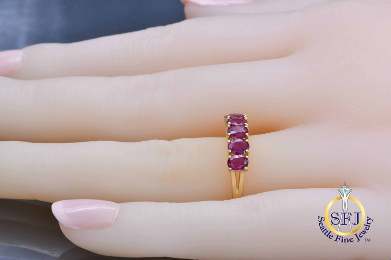 Natural Ruby Ring, Solid 14k Yellow Gold image 6