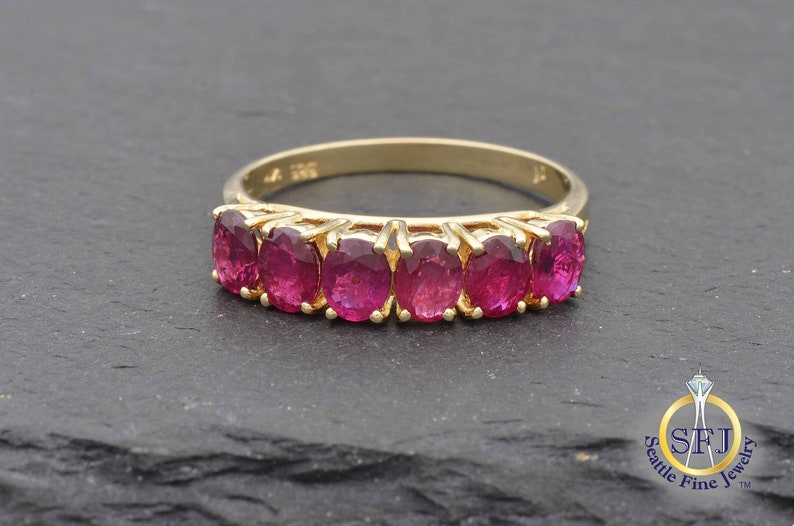 Natural Ruby Ring, Solid 14k Yellow Gold image 9