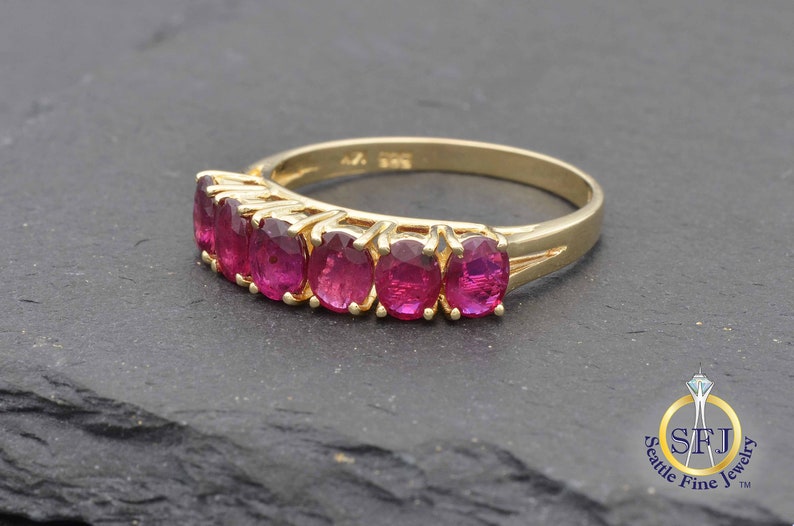 Natural Ruby Ring, Solid 14k Yellow Gold image 2