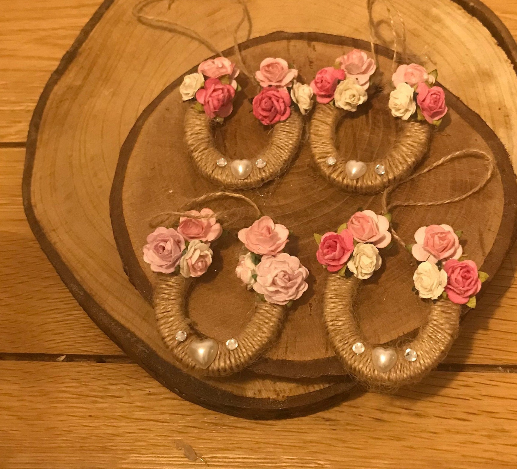 Mini horse shoes 5cm pink blue purple flowers Etsy