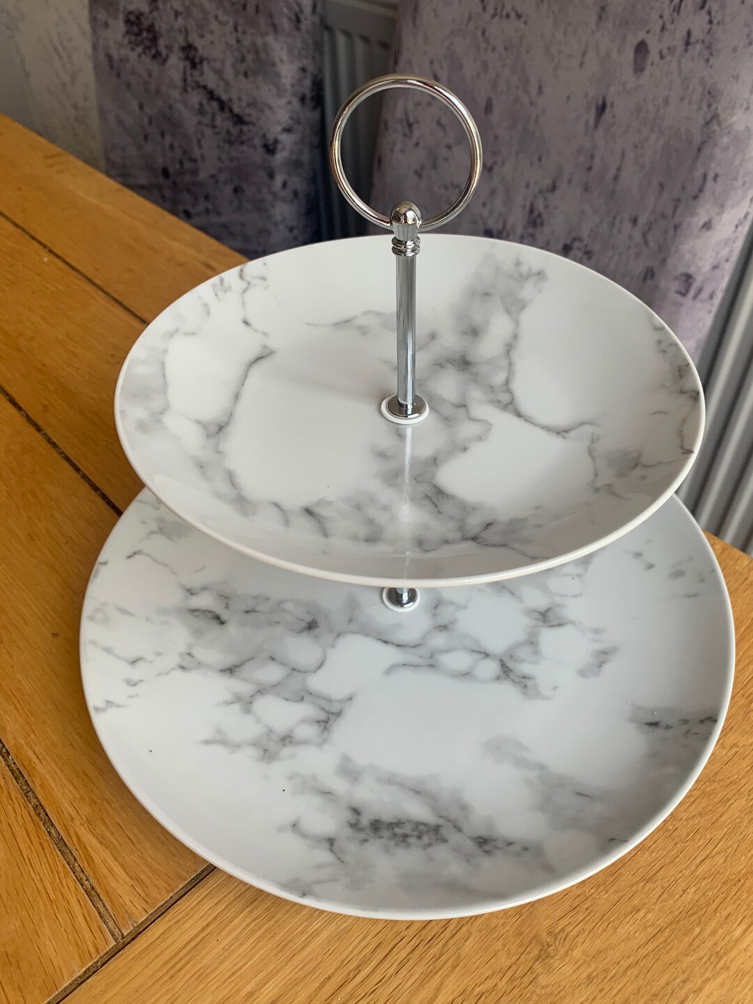 Two Tier Marble Effect Cake Stand Afternoon Tea / Garden Etsy