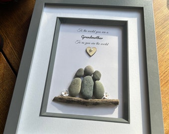 Grandmother Pebble Art Frame