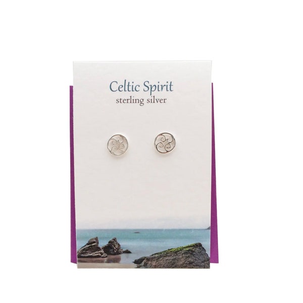 Boucles d'oreilles et carte en argent sterling Celtic Spirit.