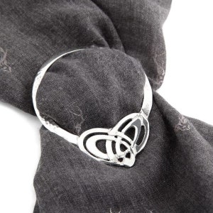 Scottish Pewter Rennie Mackintosh Double Knot Art Nouveau Scarf Ring. Made in Scotland.