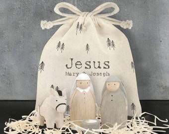 East of India Jesus Mary and Joseph Nativity Scene in a bag