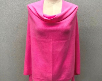 Rose Pink soft knit luxurious lightweight poncho