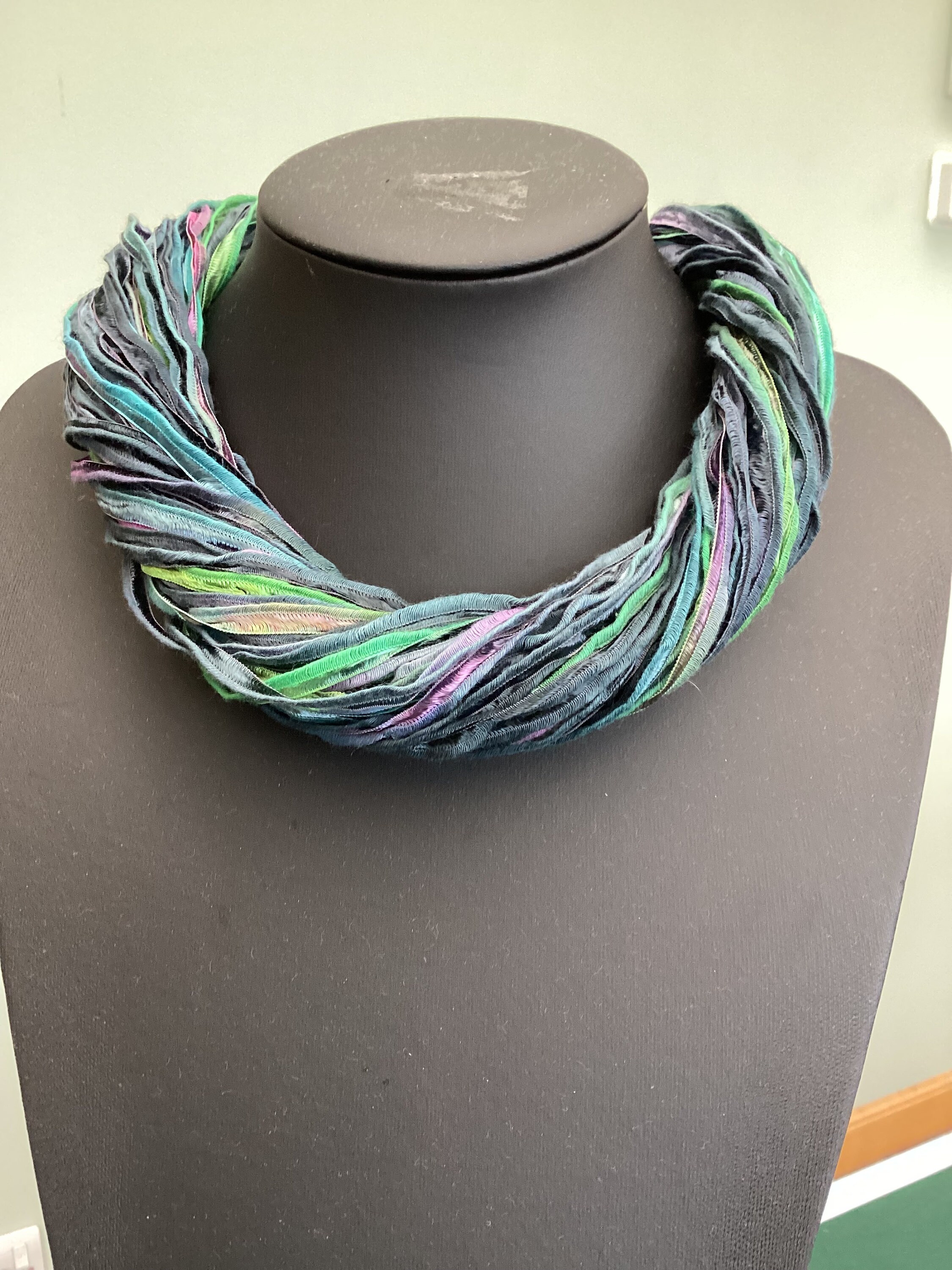 Silver scarf deals necklace