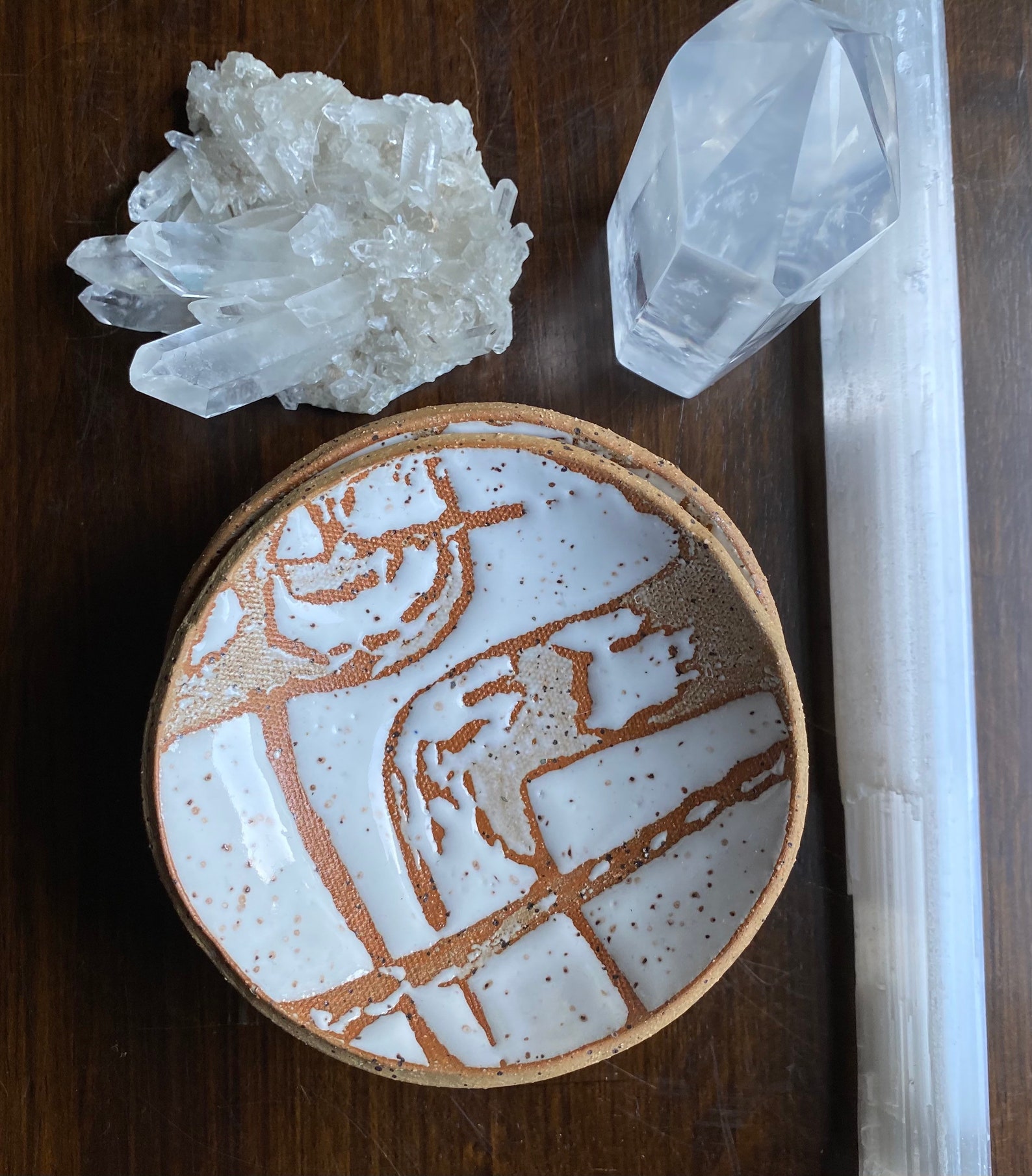 White Ceramic Condiment Dish Set Etsy