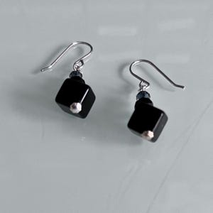 Ladies sparkling cubed opaque earrings with Swarovski facet beads perfect for day wear or evening wear