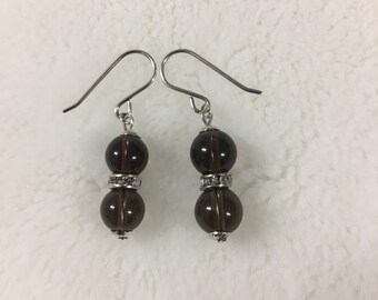 Dainty smokey quartz earrings. Perfectly stunning for any occasion