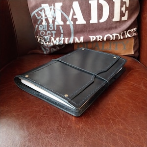 Pure Black - Leather Cover (TN style) - A4, Composition, B5, A5, Cahier, Standard, B6, Slim, Weeks, Personal, A6, Pocket, Passport