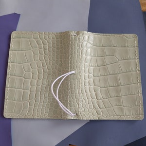 Acqua Green Croco Embossed Leather Notebook Cover: Refillable Travel Journal