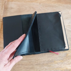 Funda de piel negra para cuaderno de viaje: A5, Cahier, Standard, B6, Slim, Hobonichi, A6, Pocket, Passport