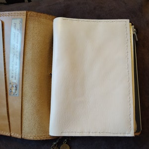 Leder Geldbörse Einlage für Traveler's Notebook ungefärbt, natur A5, Cahier, Standard, B6, Slim, Weeks, A6, Personal, Pocket, Passport