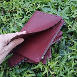 Cartera de piel burdeos/bolígrafo para cuaderno de viaje: A5, Cahier, XL, Standard, B6, Slim, Weeks, Personal, A6, Pocket, Passport