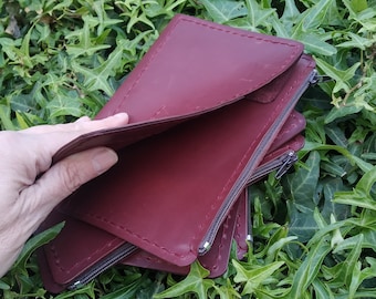 Burgundy Leather wallet/Pen insert for traveler's notebook: A5, Cahier, Standard, B6, Slim, Weeks, Personal, A6, Pocket, Passport