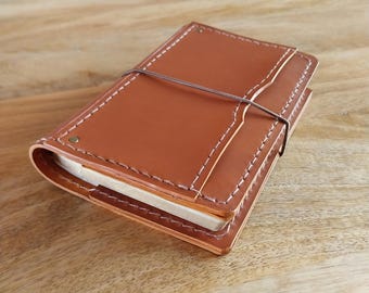 Cuaderno de viaje color coñac. Estilos: A4, B5, Composición, A5, Cahier, Estándar, B6, Delgado, Semanas, Personal, A6, Bolsillo, Pasaporte.