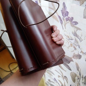 Handmade Mahogany Leather Journal Cover: Refillable TN Style