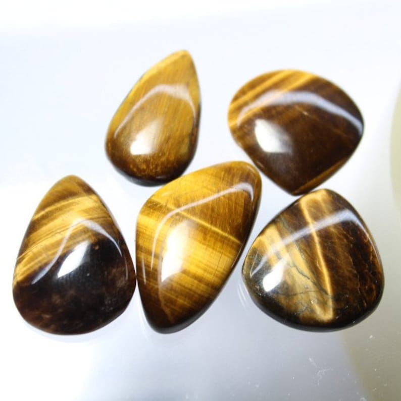 Pcs 5 Amazing Iron Tiger Eye lot Cabochons Natural Iron Tiger Eye lot Gemstone High Quality Iron Tiger Eye lot loose stone 101cts