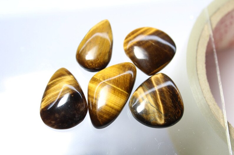 Pcs 5 Amazing Iron Tiger Eye lot Cabochons Natural Iron Tiger Eye lot Gemstone High Quality Iron Tiger Eye lot loose stone 101cts