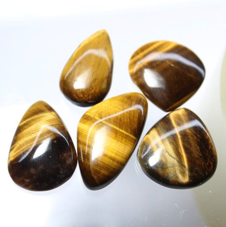 Pcs 5 Amazing Iron Tiger Eye lot Cabochons Natural Iron Tiger Eye lot Gemstone High Quality Iron Tiger Eye lot loose stone 101cts