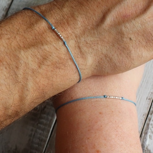 Couple initials Morse Code bracelet, anniversary gift for couple, Boyfriend and Girlfriend gift, Husband and Wife Couple bracelet