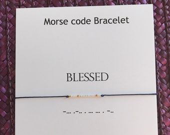 BLESSED Morse Code Bracelet Morse Code Jewelry Best friend Bracelet Personalised Gift Blessed bracelet Couple jewelry Family gift