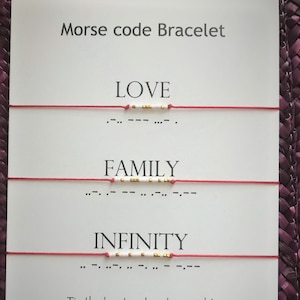 Love Family infinity morse code bracelet, set of 3, Couples bracelet, gift for couples, Family gift, Lovers gift, couple gift