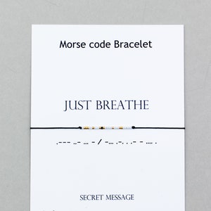 Just Breathe Morse Code Bracelet Breathe bracelet Strong Women bracelet  Faith Persist encouragement be strong You can do hard things