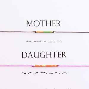 MOTHER DAUGHTER morse code bracelet,Set of 2 bracelet set, Mother day gift, Mom Birthday Gift, Gift for Mom, Gift for Daughter