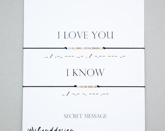 Ti amo, conosco il braccialetto con codice Morse, regalo di anniversario per fidanzato e fidanzata, regalo per marito e moglie, regalo di coppia, regalo d'amore