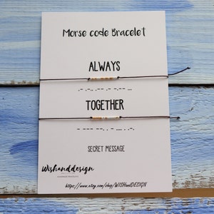 Always Together Morse Code  Couples Long distance Bracelet gift set  gift for Women Men, Girlfriend and Boyfriend birthday gift