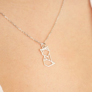 Fox Sterling Silver necklace Origami Fox Pendant necklace, Animal Lover Gift, Fox Necklaces For Women, Birthday Anniversary gift for her