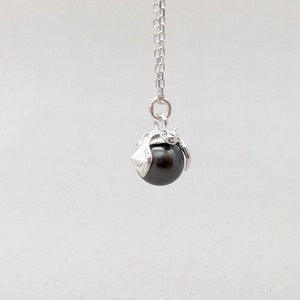 Black bat charm Necklace For Women, bat Halloween necklace Gift For Her Sterling Silver Necklace bat Pendant Sterling Silver