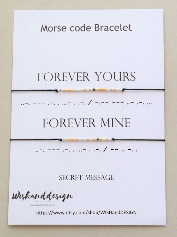 Morse Code Bracelet Set: 'forever Yours, Forever Mine' - Couples