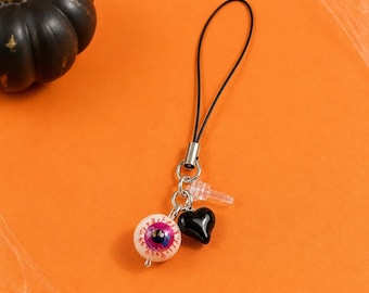 Halloween Phone charm, spoky eye phonecharm, Dust plug charm
